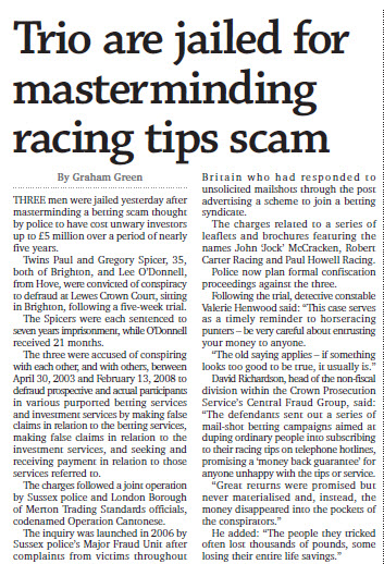 Brighton twins jailed for £5 million betting scam